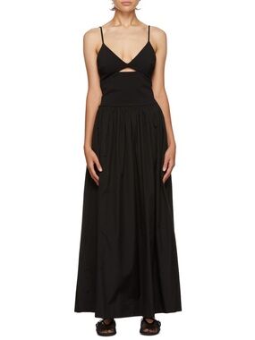 ESSE Studios Black Tri Knit Maxi Dress S Minimalist Neutral Quiet Luxury Summer